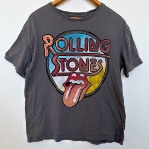 Rolling Stones Graphic Tongue Logo Tee Charcoal Gray Size L